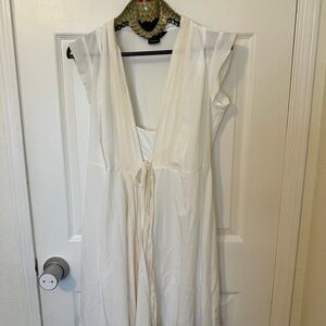 Guess by Marciano Lightweight Ivory midi wrap around  Dress with V-Neck